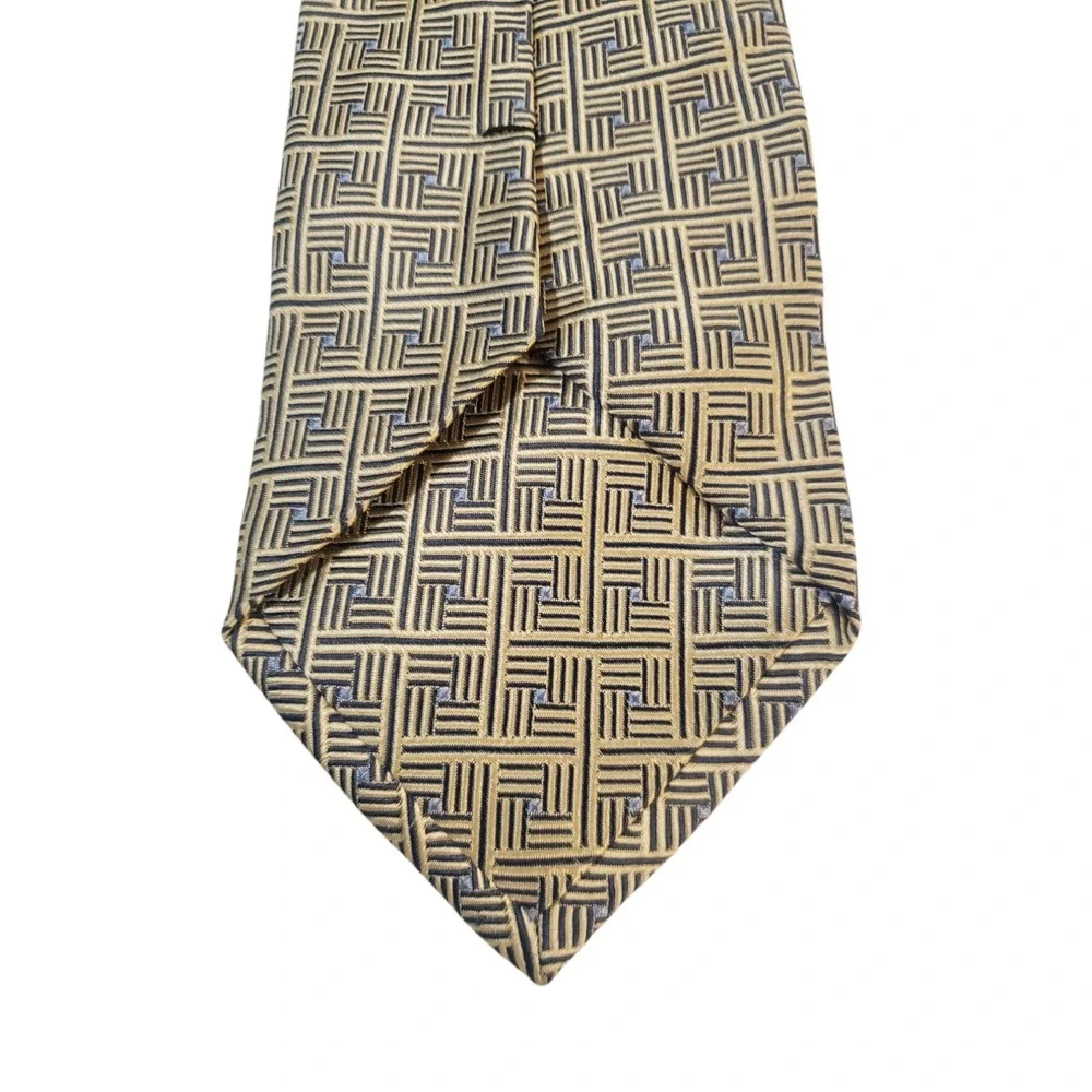 Burma Bibas‎ Mens Tie Necktie Designer Luxury Gold Black Blue Geometric Business